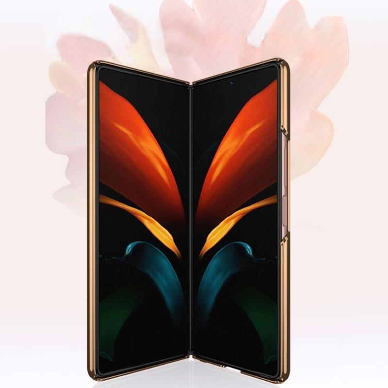 Galaxy Z Fold2 Carbon Fiber Strip Leather Flip Case