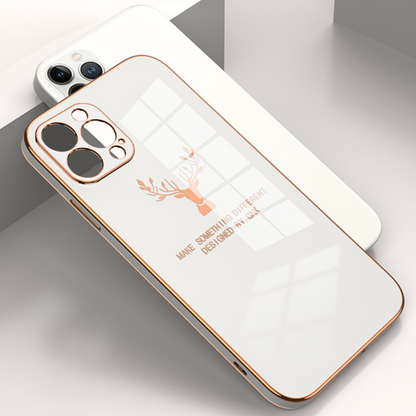 iPhone 13 Series - Electroplating Deer Print Soft Case