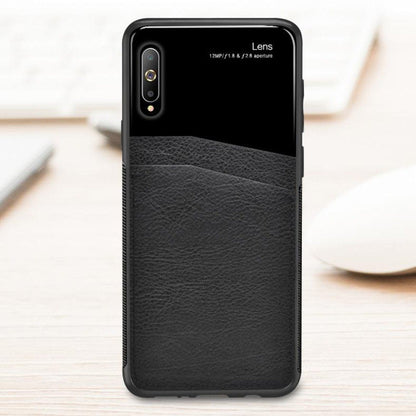 Galaxy A7 2018 Sleek Slim Leather Glass Case