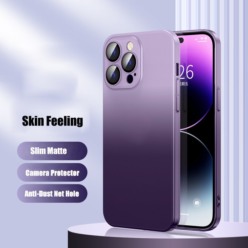 Frosted Matte Gradient Back Case - iPhone