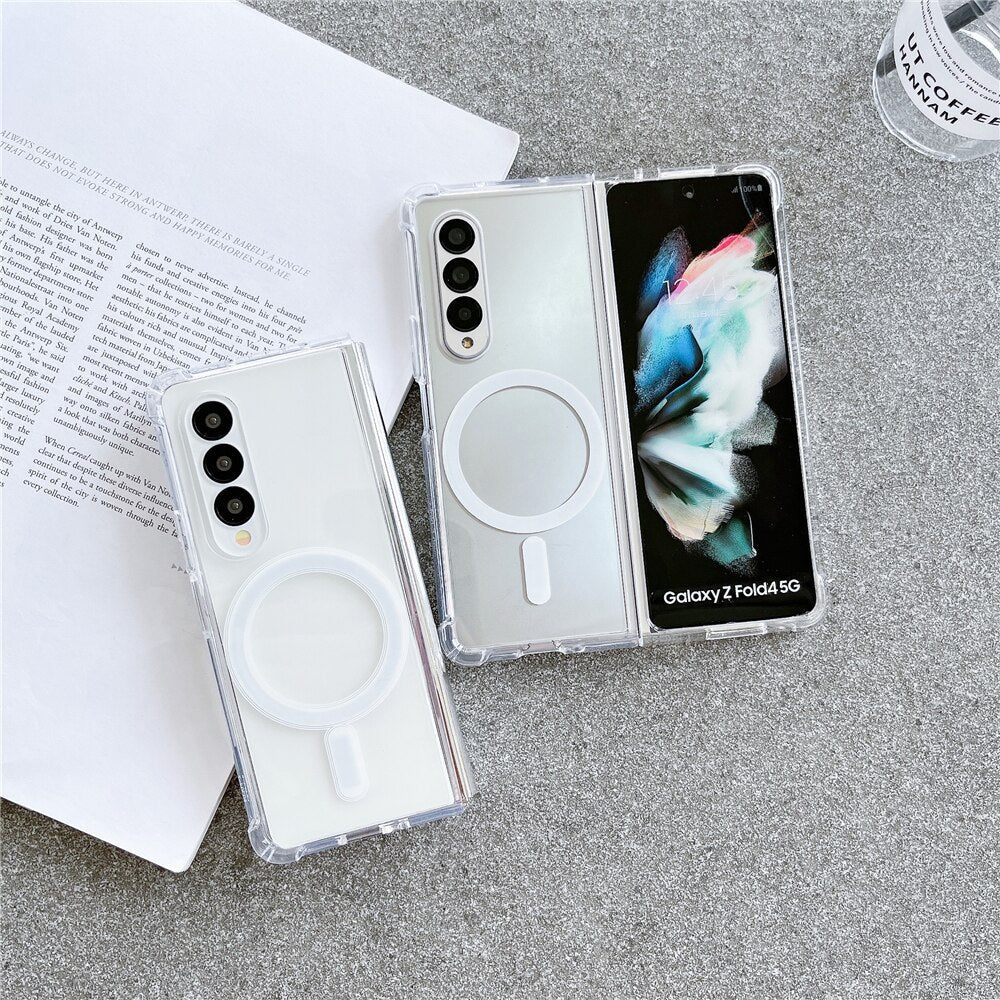 Galaxy Z Fold4 Anti-Knock TPU Transparent MagSafe Case