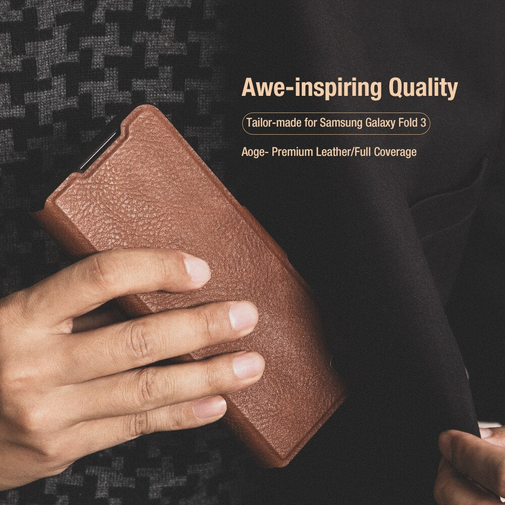 Nillkin ® Galaxy Z Fold4 Luxury Leather Case With Pen Pocket