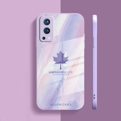 OnePlus Nord 2 Watercolor Mapple Leaf Glass Case