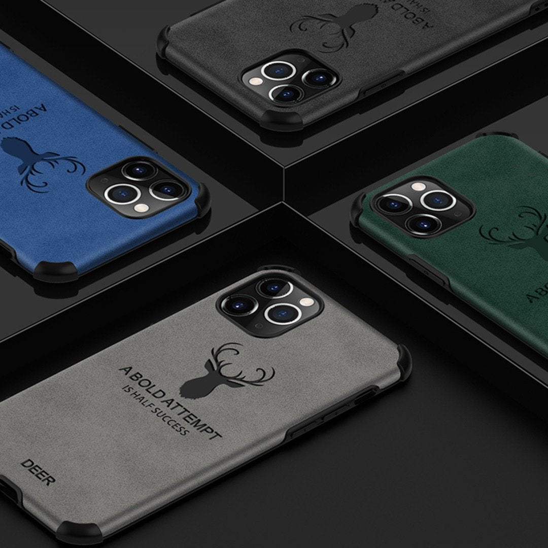 iPhone 11 Series Shockproof Deer Leather Texture Cover