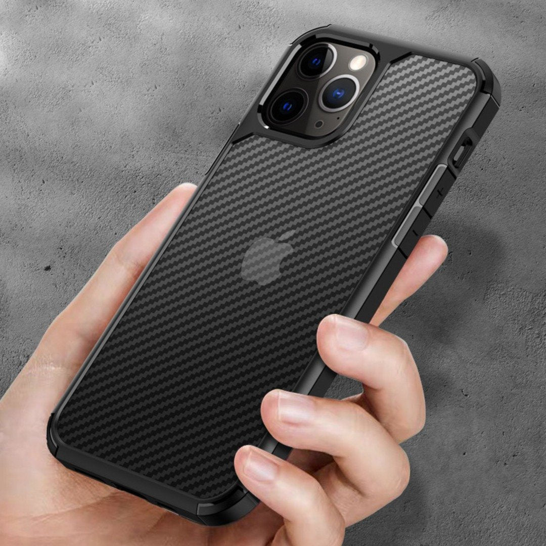 iPhone 12 Opaque Matte Carbon Fiber TPU Armor Case