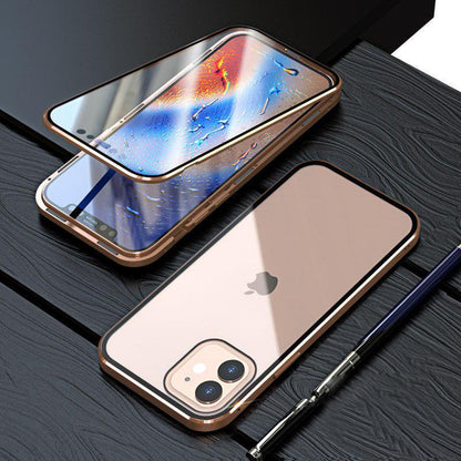 iPhone Series Electronic Auto-Fit (Front+ Back) Glass Magnetic Case