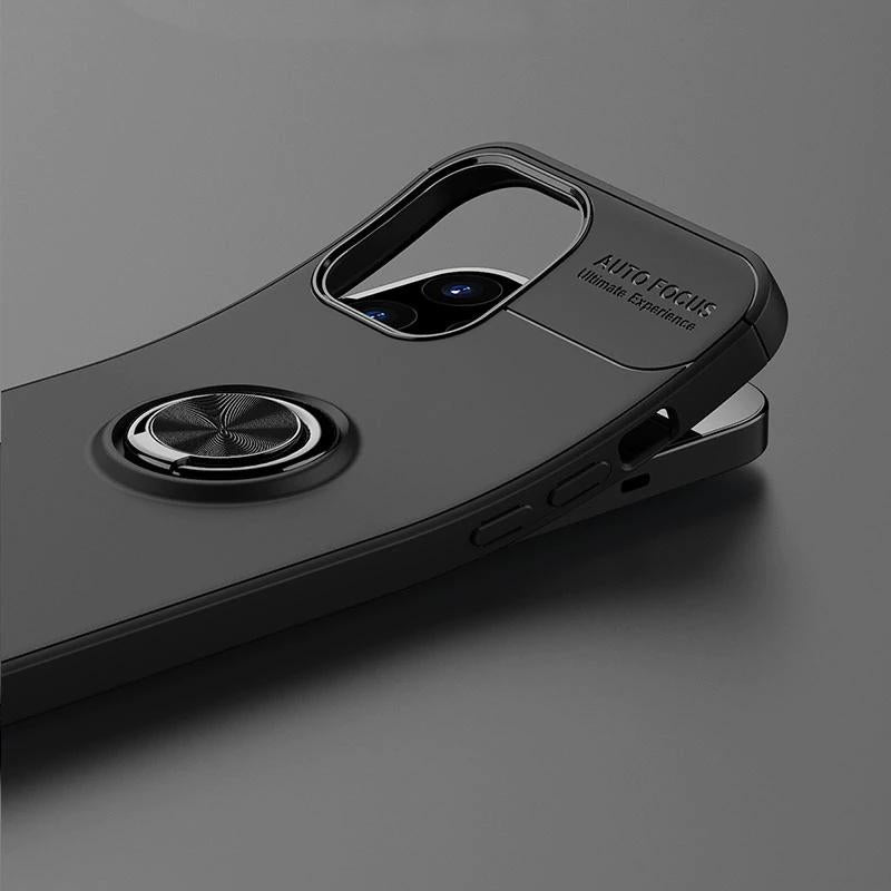 iPhone 12 Metallic Finger Ring Holder Matte Case