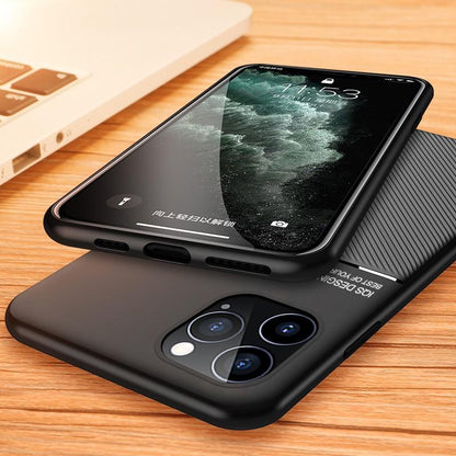 iPhone 12 Pro Max Carbon Fiber Twill Pattern Soft TPU Case