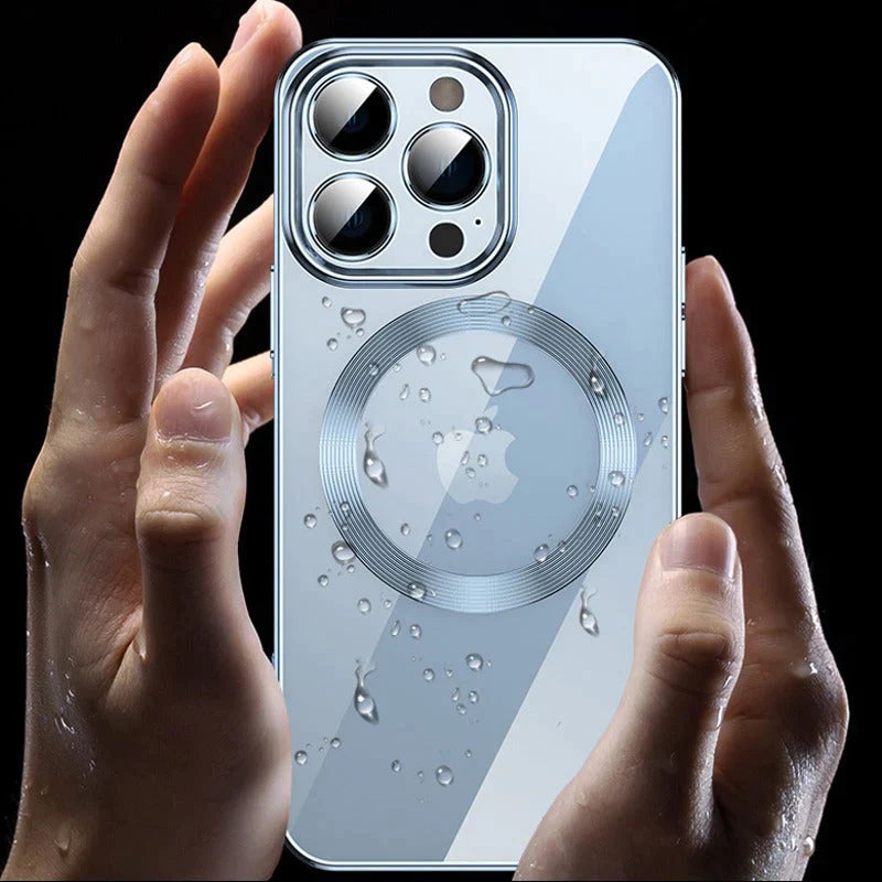iPhone 13 Pro Max Luxury Plating Transparent MagSafe Case