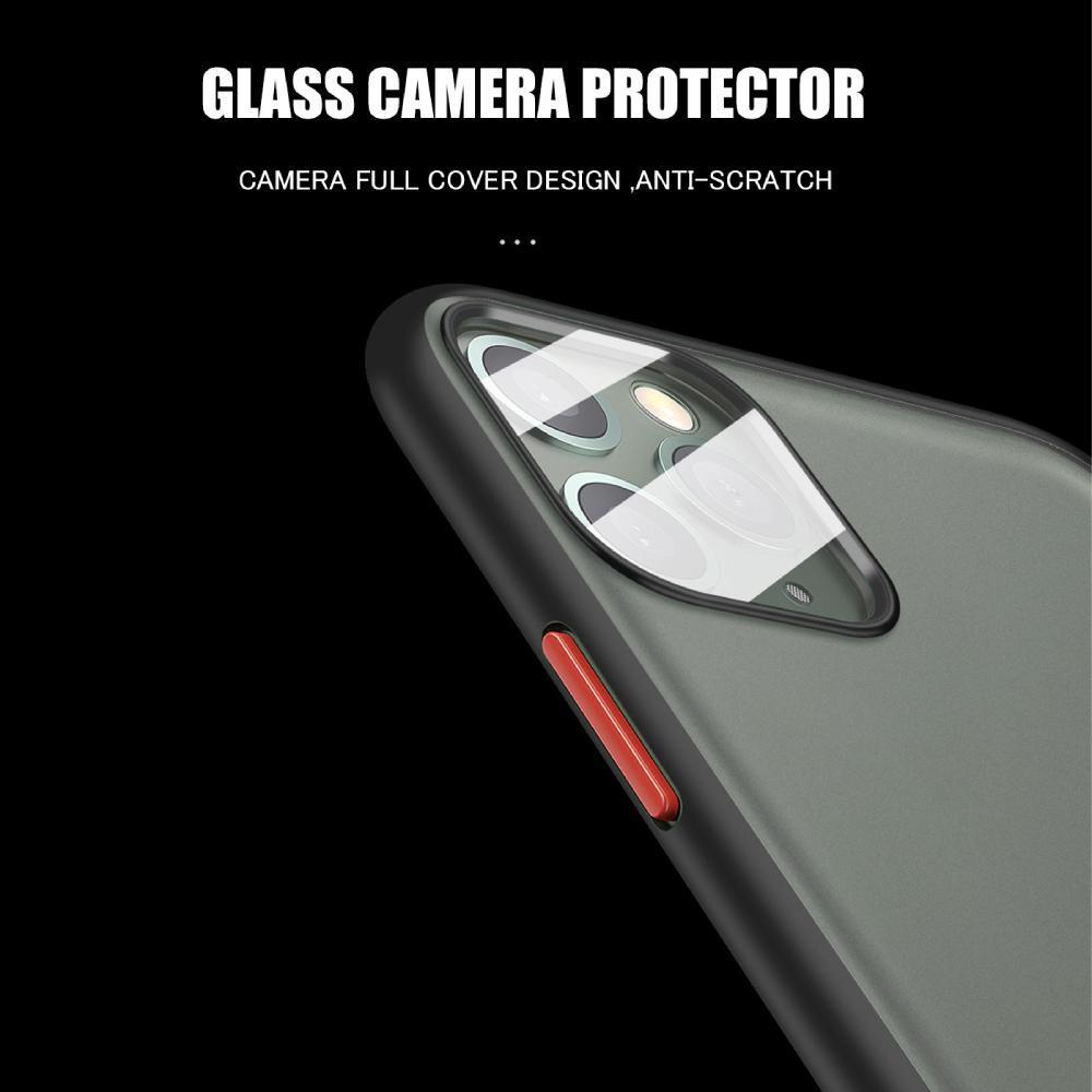 iPhone 11 Series Shockproof Matte Case With Camera Lens Guard