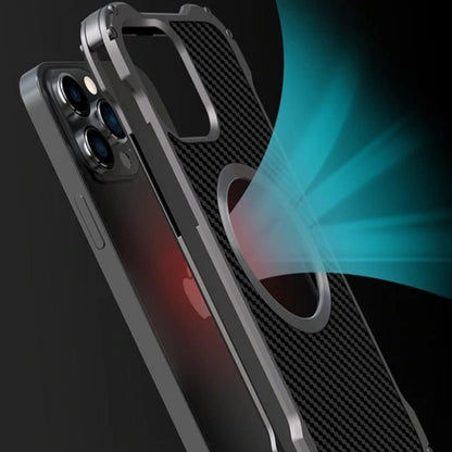iPhone 13 R-Just Aluminium Carbon Fiber Case