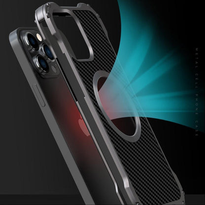 iPhone 13 Pro Max R-Just Aluminium Carbon Fiber Case