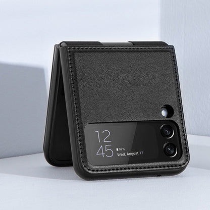 Galaxy Z Flip4 Luxury Leather Kickstand Case