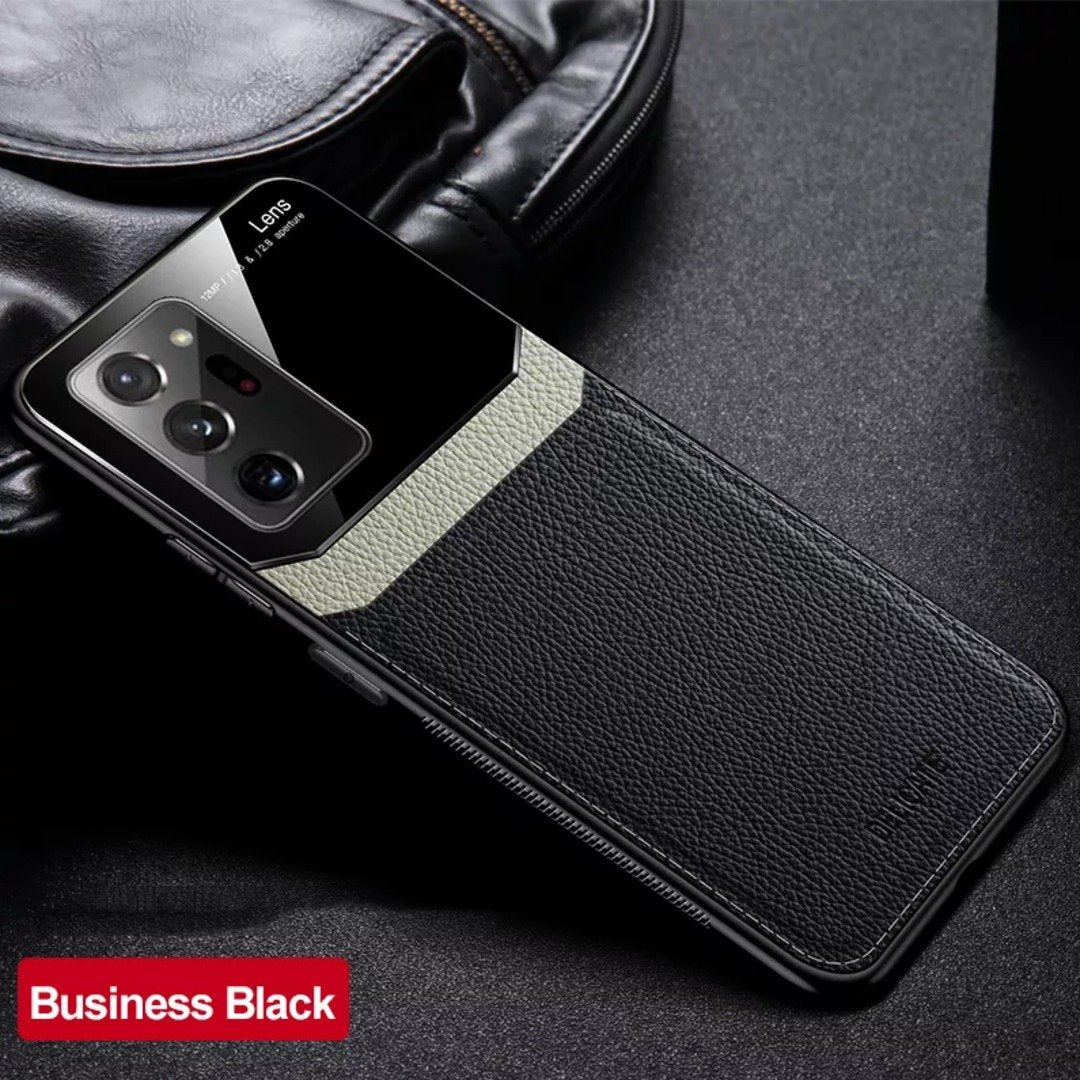 Galaxy Note 20 Ultra Sleek Slim Leather Glass Case