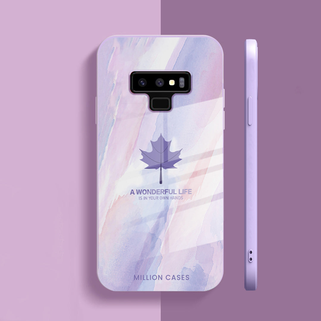 Galaxy Note 9 Watercolor Mapple Leaf Glass Case