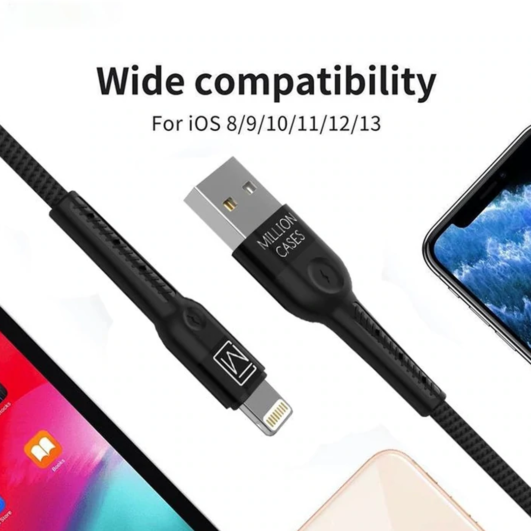 Million Cases - Nylon Braided Quick Charging Lightning Cable