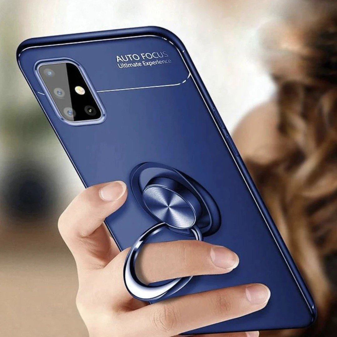 Galaxy M Series Metallic Finger Ring Holder Case