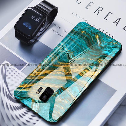 Galaxy S9 Soothing Sea Pattern Marble Glass Back Case