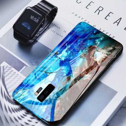 Galaxy S9 Plus Soothing Sea Pattern Marble Glass Back Case
