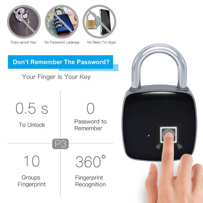 Smart Keyless Anti-theft Digital Fingerprint Padlock