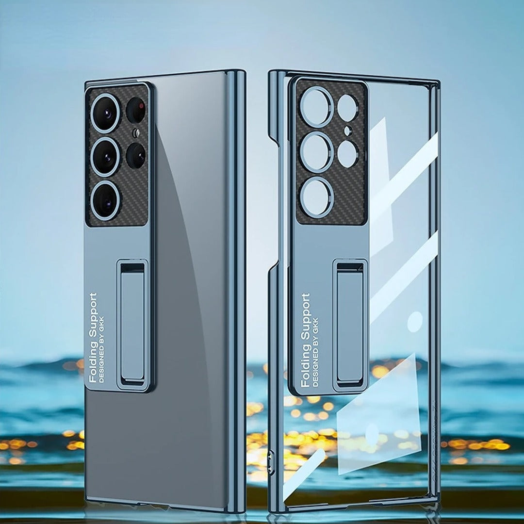 Galaxy S23 Ultra Luxury Ultra Clear Hybrid Stand Case